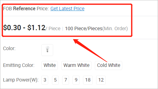 FOB price on Alibaba